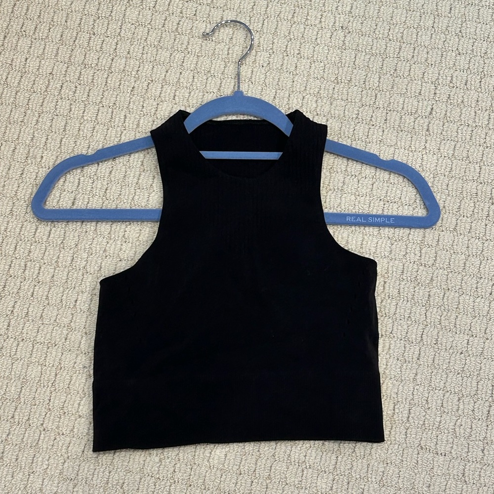 Adidas Warp Knit Crop Top, Black, Size US S